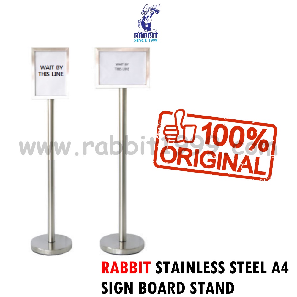 RABBIT STAINLESS STEEL SIGN BOARD STAND vertical / horizontal A3