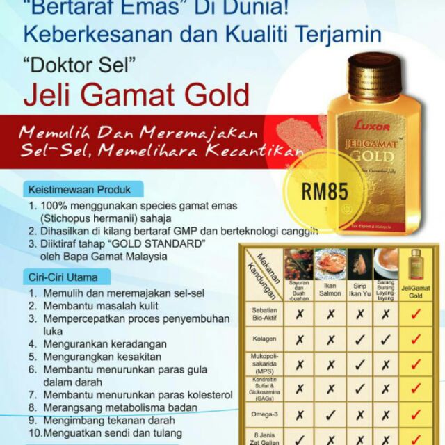 Jeli Gamat Gold Luxor Shopee Malaysia