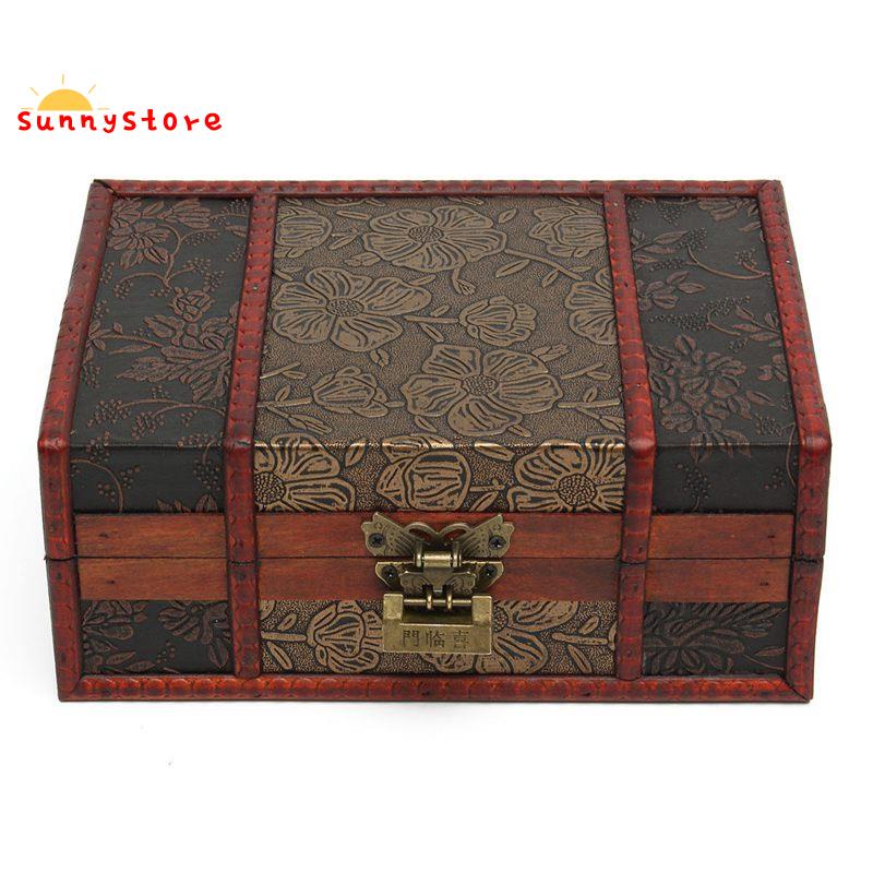 Large Trinket Jewelry Lock Handmade Wooden Storage Gift Box