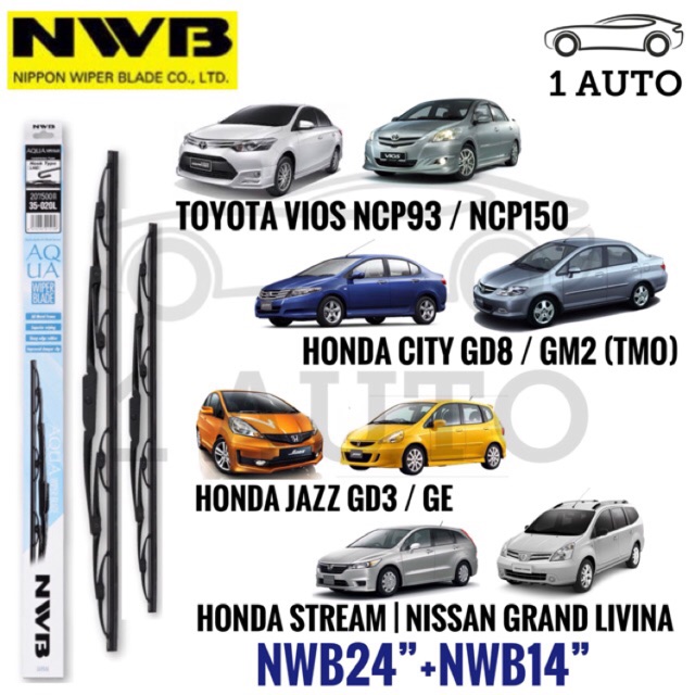 toyota wiper blade size