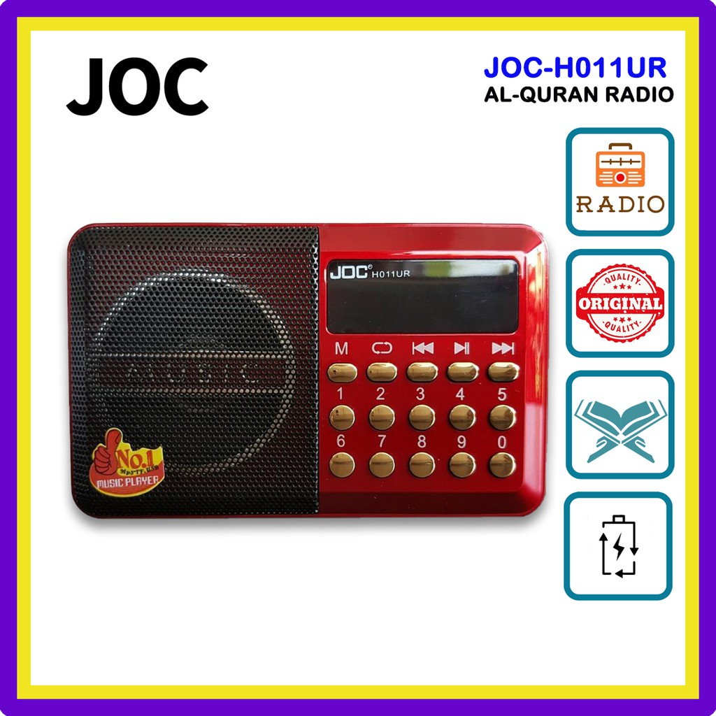 [Premium] JOC H011UR Rechargeable Radio MP3 Player With Micro SD and ...