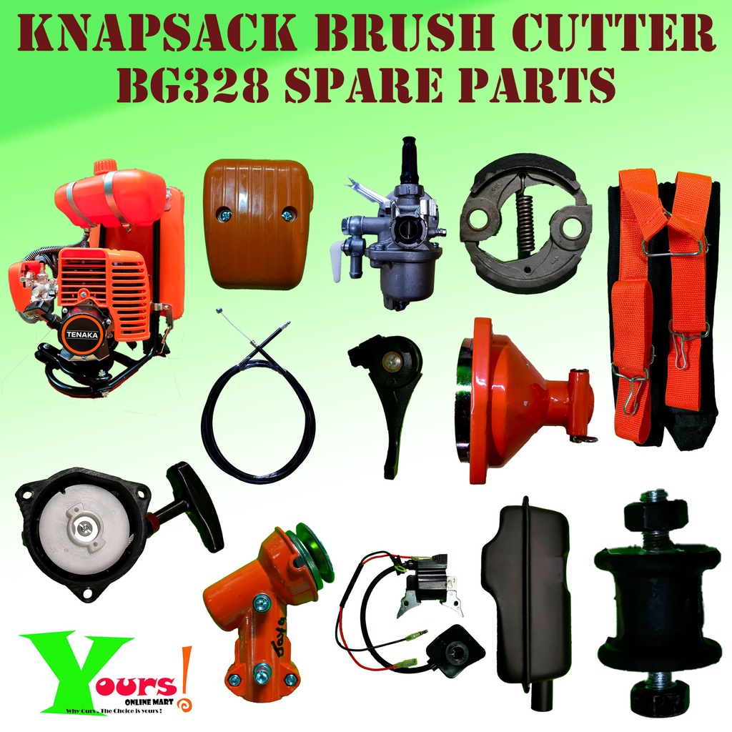 BG328 KNAPSACK ENGINE BRUSH CUTTER SPARE PARTS  ALAT GANTI MESIN RUMPUT ENGINE GALAS