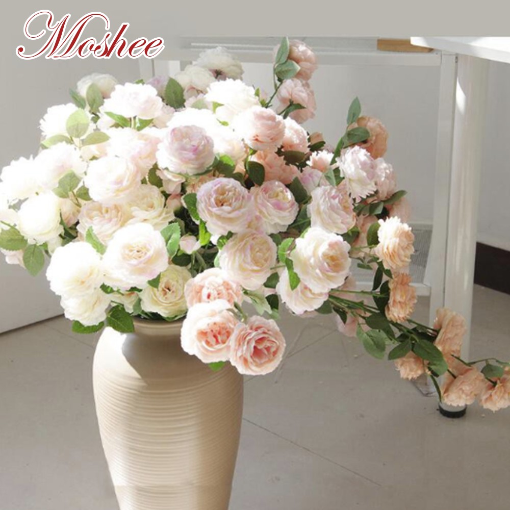 3 Head Artificial Peony Flower High Quality | Home/ Wedding Decoration Silk Flowers Decor