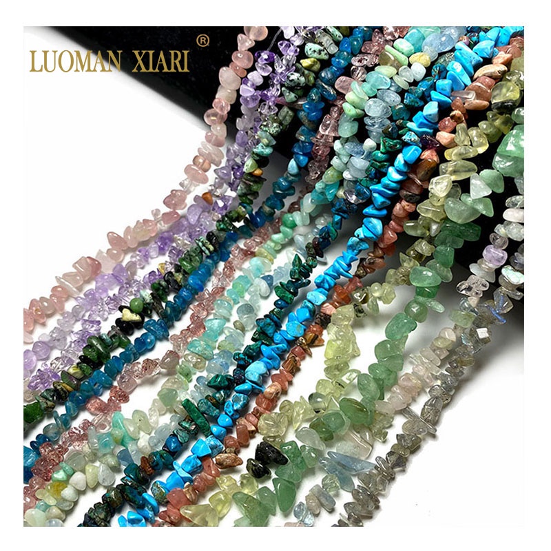 LUOMAN XIARI Spot Wholesale 100% Natural Irregular Red Jasper Turquoise Malachite Crystal Loose Gemstone Beads For Jewelry Making DIY Necklace Bracelet Accessories 3-5mm 39cm