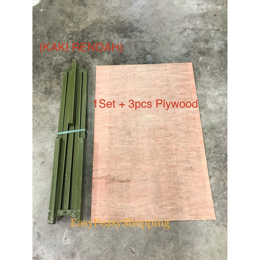 Kaki Meja Lipat RENDAH  Pasar Malam 1inci 3Keping Plywood 