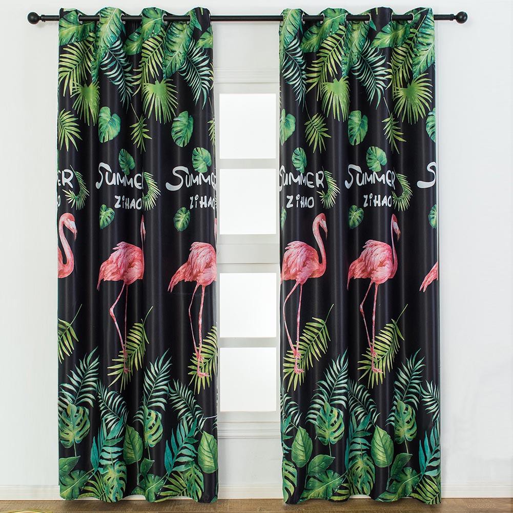 Birds Printed Home Blackout Curtains Windows Decorative Drapes