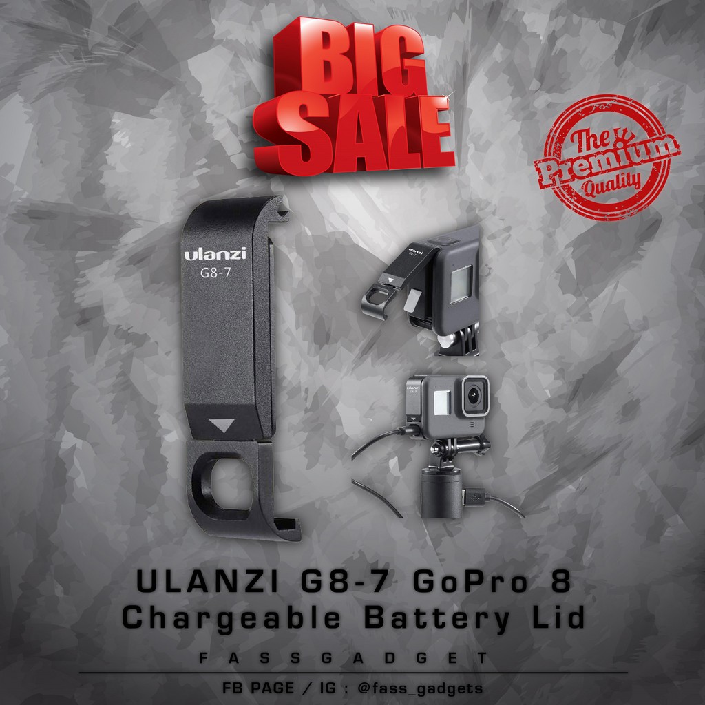 Ulanzi G8 7 Gopro Hero 8 Black Chargeable Battery Replacement Side