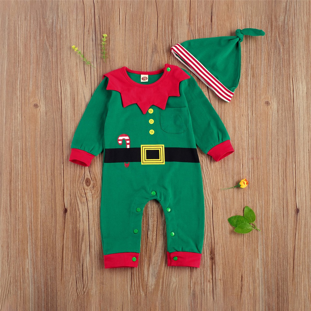 WHISPERS-Unisex Baby Elf Costume, Long Sleeves Jumpsuit with Hat Christmas  Dress up Outfit Set | Shopee Malaysia