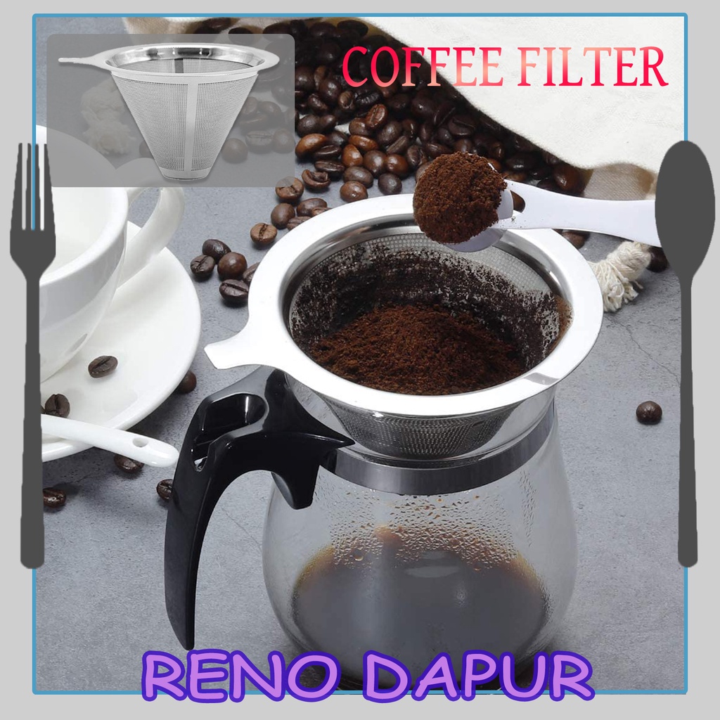 COFFEE FILTER Stainless Steel Coffee Dripper Reusable Double Mesh