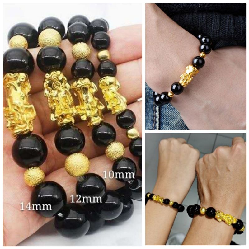 Natural Beads Pixiu Bracelet Gelang Tangan Batu 貔貅手链