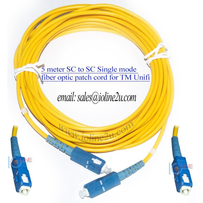 5m Sc Sc Sm Single Mode Fiber Optic Cable Patch Cord For Ftth Unifi Shopee Malaysia