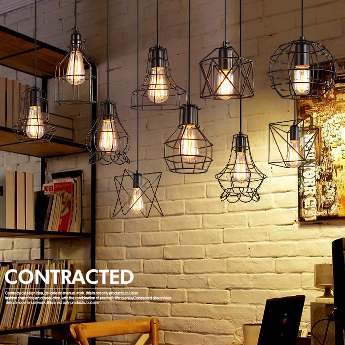 Gaya perindustrian retro kreatif Single liontin Lampu  