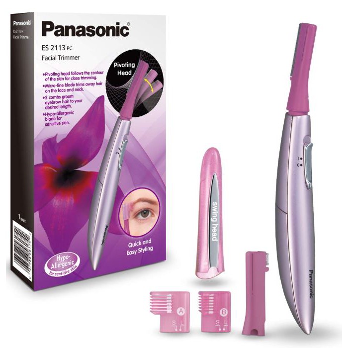 Panasonic Facial Hair Trimmer For Women Es2113pc Battery Operated