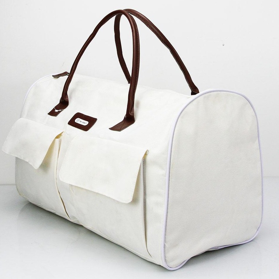 Nylon Pure White Bag Travel Bag Foldable Bags Shopee Malaysia