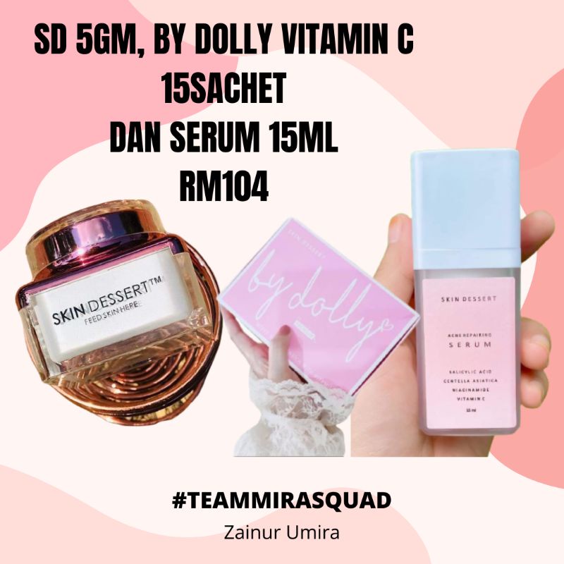 (ORIGINAL HQ) SKIN DESSERT 5GM,SKIN DESSERT SET 15GM,BY DOLLY DAN SERUM