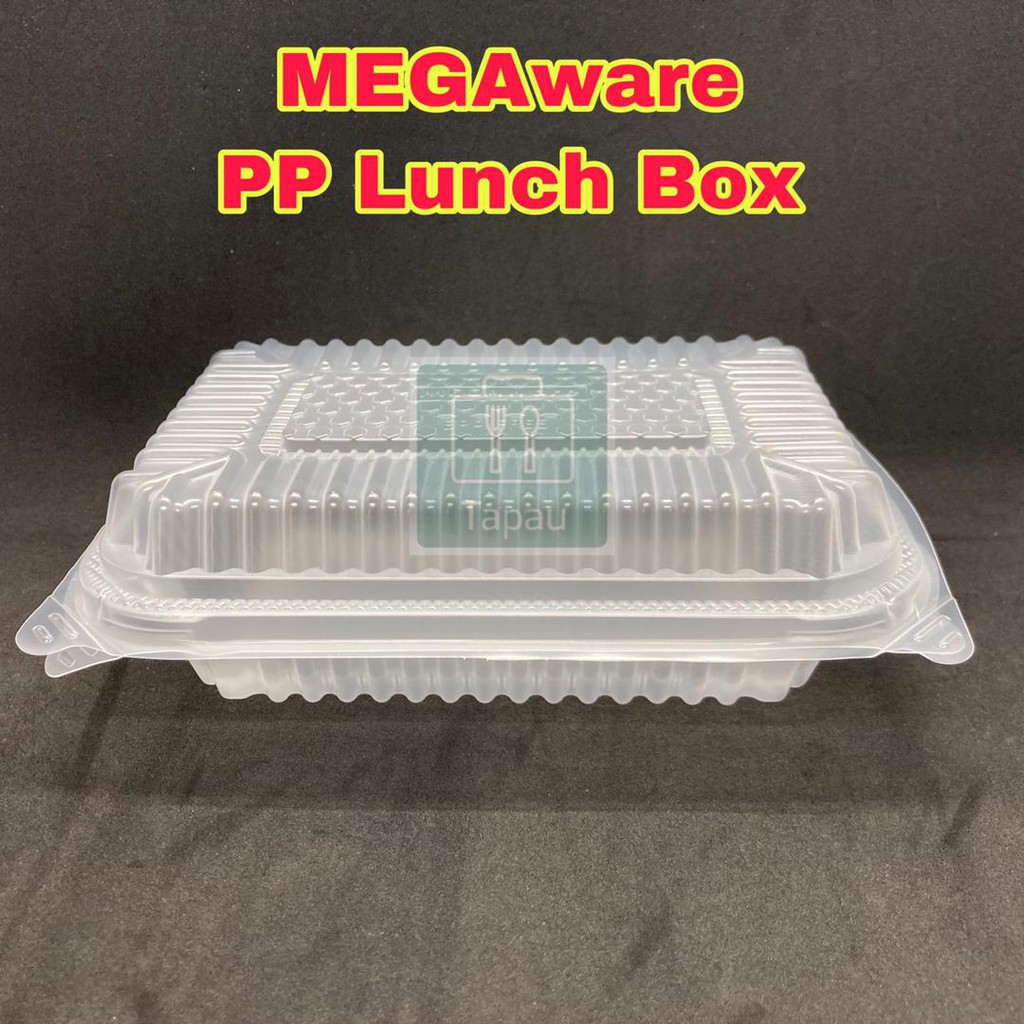 Tapau - Economy Pp Lunch Box [100pcs±] MEGAware - Disposable Plastic Food Box - Mega wa…
