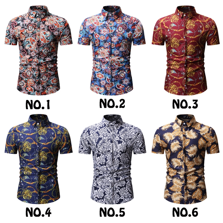 READY STOCK 6 Colors Summer And Autumn Mens New Printed 