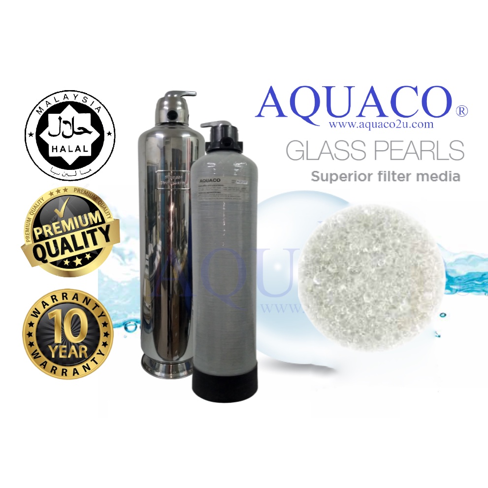 AQUACO OUTDOOR WATER FILTER GLASS BEADS 0.60.8MM HALAL WITH FREE GIFT