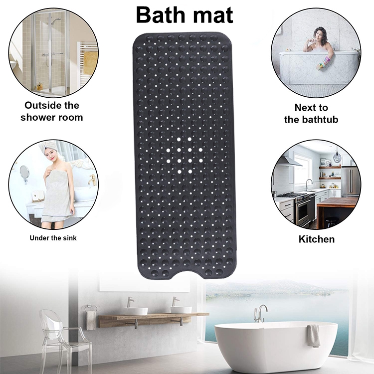 Suction Cups Blue Original Bath Tub and Shower Mat Extra Long NonSlip