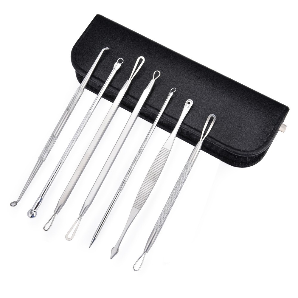 [MALAYSIA READY STOCK] The Beauty Street 7pcs/Set Acne Remover Needle Tweezer Blackhead Kit Pimple Extractor Remover 粉刺针