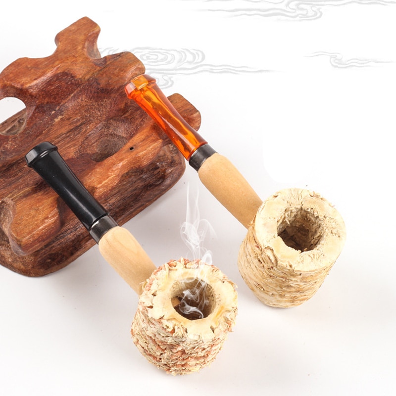 Vintage Corn Cob Smoking Tobacco Pipe Enchase Cigar Pipes Wood Handle Vintage Corn Cob Smoking Tobacco Pipe Enchase Cigar Pipes Wood Handle