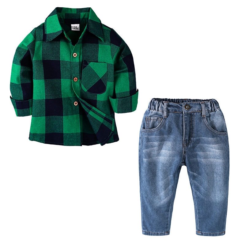 green plaid shirt outfit