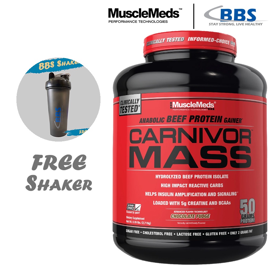 Musclemeds Carnivor Mass Beef Protein (6lbs) Mass Gainer, Weight