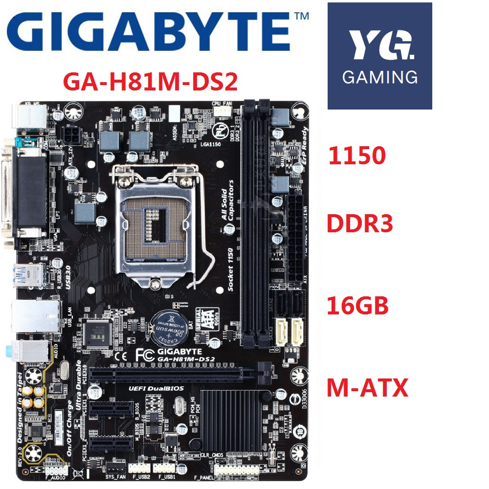 高価値 新品 ATX Micro 1150 LGA H81 Intel マザーボード GA-H81M-DS2 