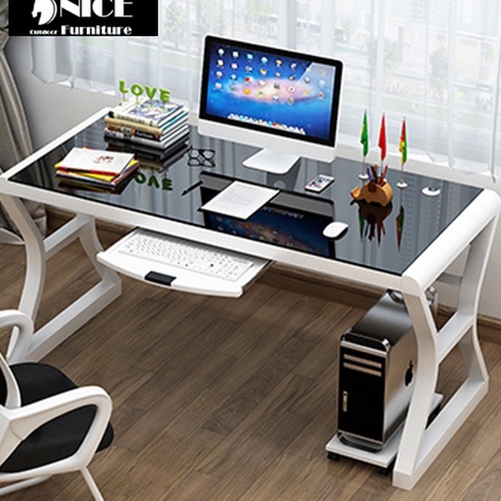Office Tempered glass Minimalist computer desk gaming table study desk