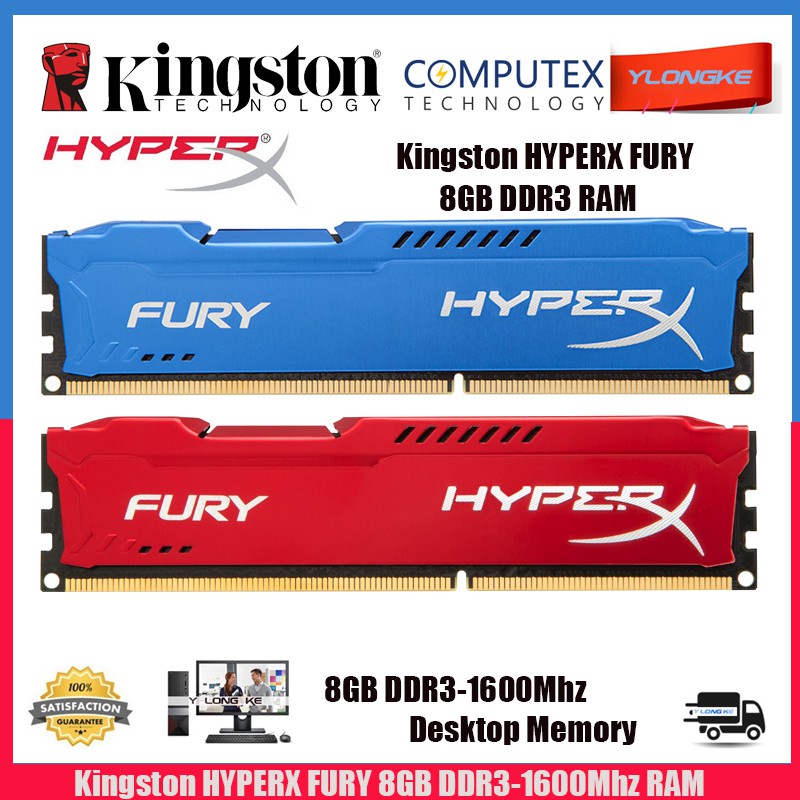 National Petrify Montgomery Kingston HyperX FURY 8GB DDR3 1600Mhz 240-Pin DIMM RAM PC3 Desktop Memory |  Shopee Malaysia