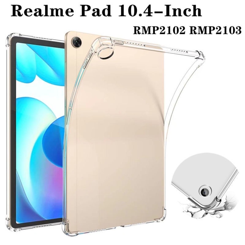 Realme Pad 10.4 inch Case RMP2102 RMP2103 Crack Proof TPU Soft Protective Shell Airbag anti Falling and Anti-Seismic Silicone Transparent Cover For OPPO Realme Pad 10.4- inch