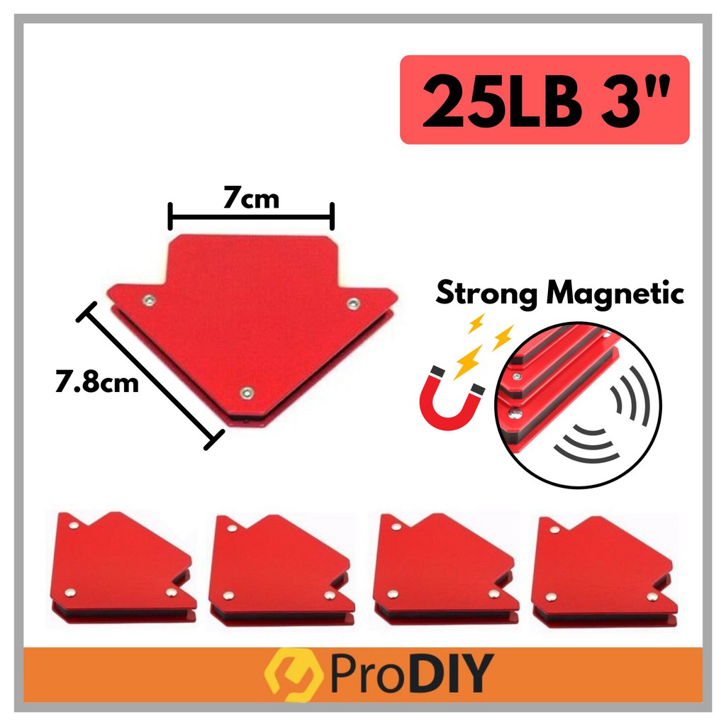 25LB 3" Powerful Magnetic Welding Angle Holder Corner Arrow Support 1/2/4 Pcs
