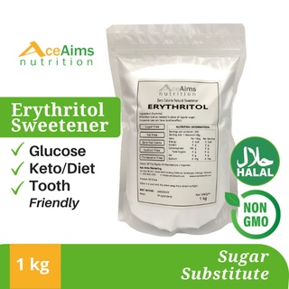 ACE AIMS Erythritol Sweetener (500g/1kg) | Sugar Substitute 0 Calorie 0 Sugar | Keto Diet Glucose Tooth Friendly