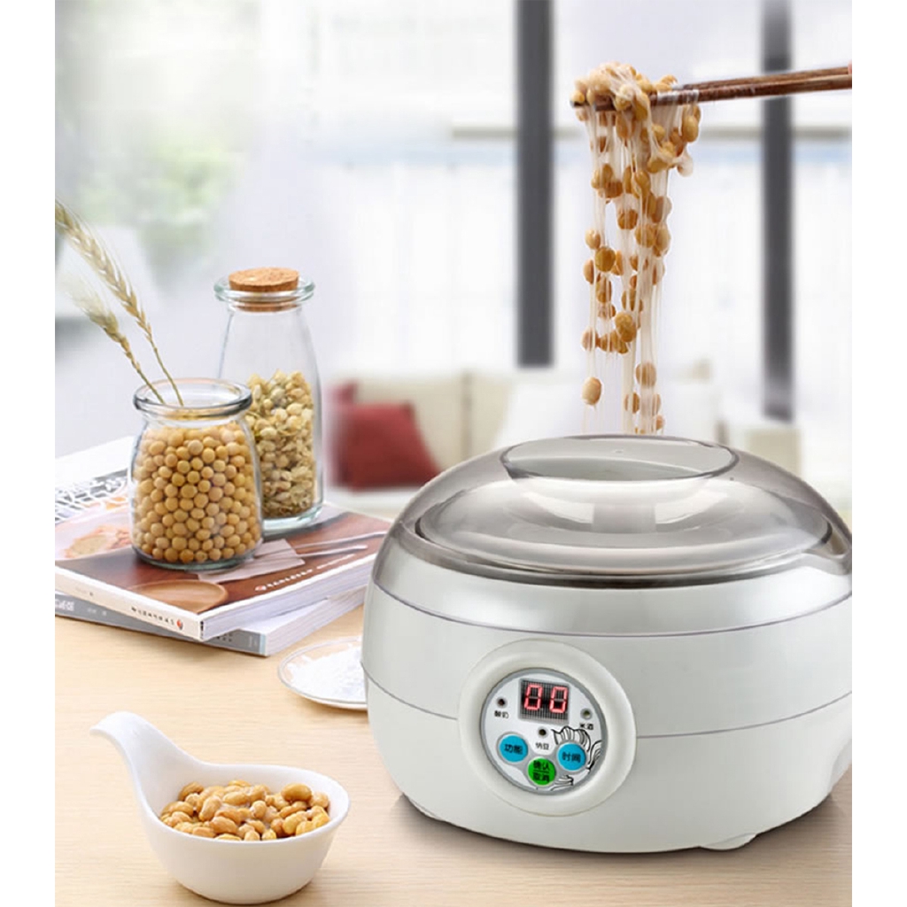 1.5L 220V 15W Electric Automatic Yoghurt Maker Rice Wine Natto Cuisine Container Yogurt Maker Kitchen Appliance 14x21cm