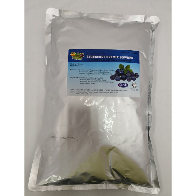Blueberry Ice Blended Premix Powder / Bubble Tea Premix Powder (No Sugar) (Halal Malaysia)