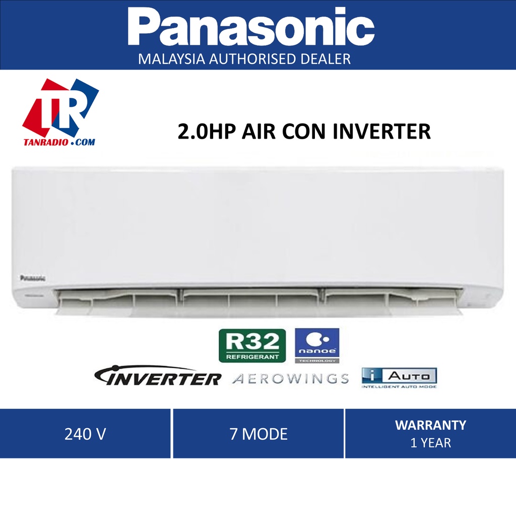 Panasonic Inverter Air Conditioner with Nanoe Technology R32 with Built