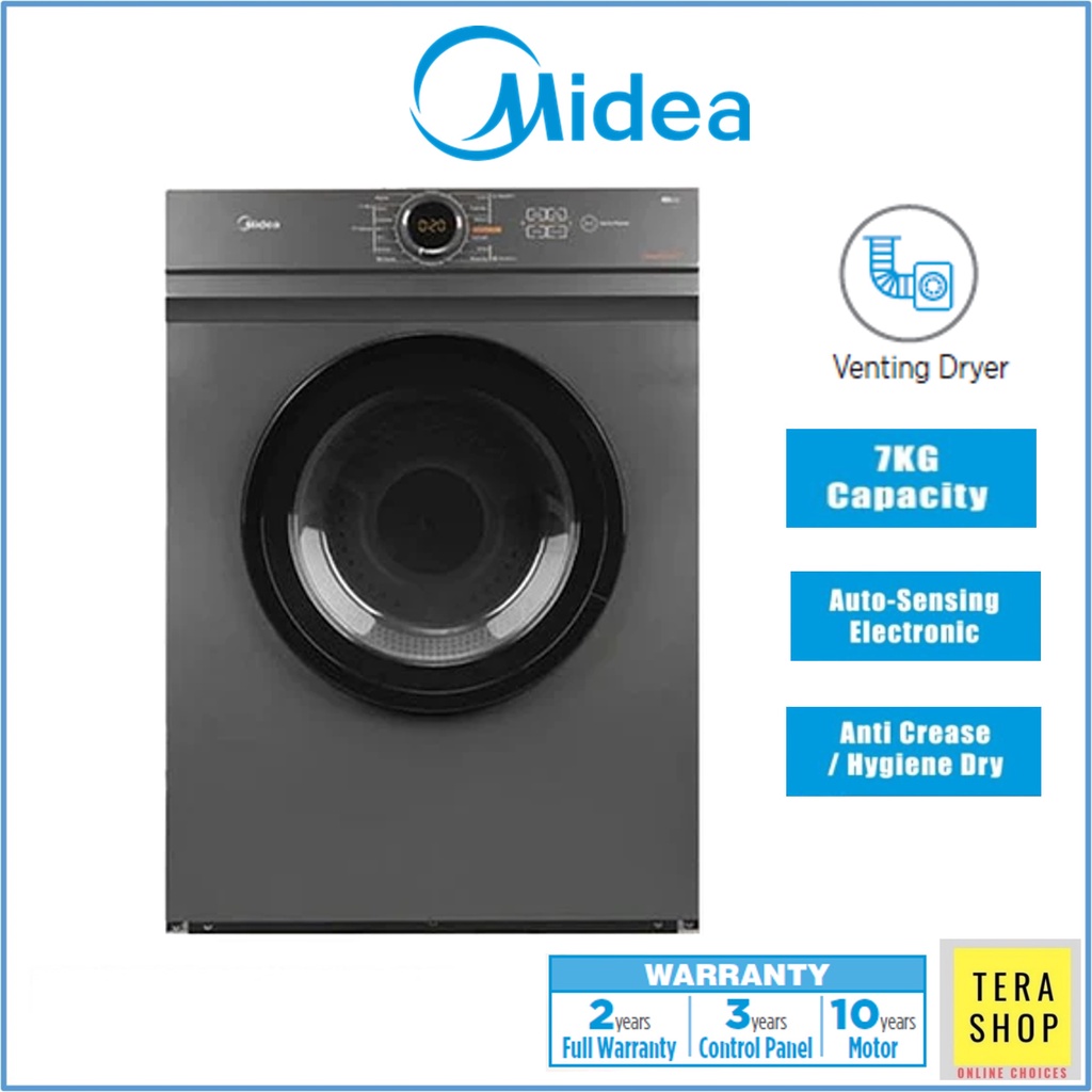 Midea MD-100A70 7KG Vented Clothes Dryer Mesin Pengering Baju Pakaian ...