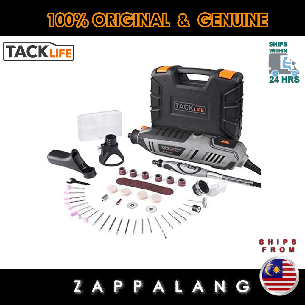 TACKLIFE RTD36AC Rotary Tool 200W Power Variable Speed with Upgraded Flex Shaft, 4 Attachments