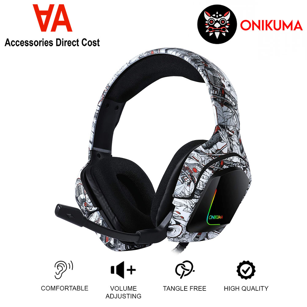 ONIKUMA K20 Camoflage RGB PC Gaming Headphones Heavy Bass Stereo Ultimate Gaming Headphones with Microphone