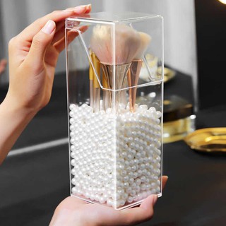Transparent Acrylic Cosmetic Storage Makeup Brush Holder Organizer (Including Pearl)
