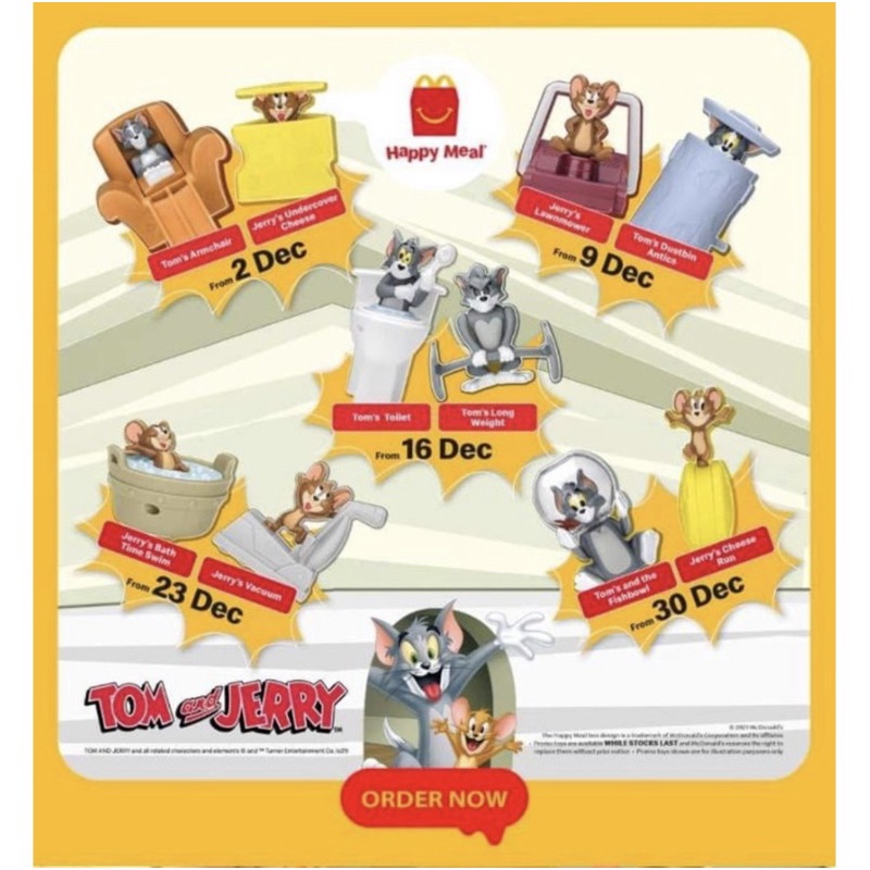 Tom And Jerry Happy Meal Toys Mcdonald S 2021 Shopee Malaysia