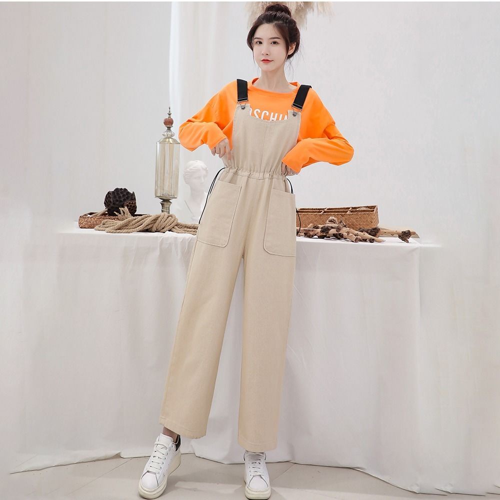 Mimacoo Solid Color Overall for Womens Fall Colthes Buttons Down Lapel One Piece Jumpsuit Short Sleeve Shirts Long Pants 