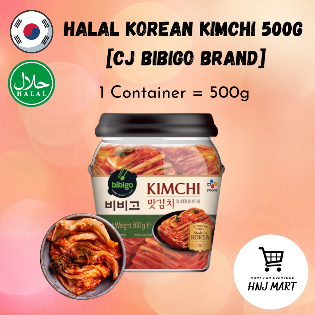 Halal Korea Kimchi 500g Use Box [CJ Bibigo Kimchi] Cut Cabbage Kimchi 1 Container 500g