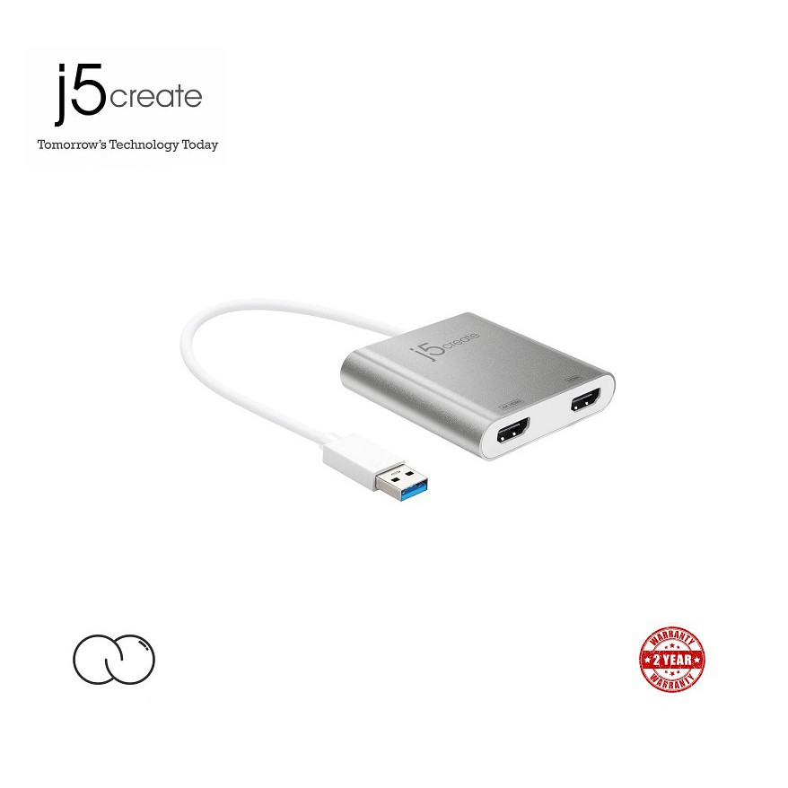 J5 Create USB 3.0 TO DUAL HDMI MULTI-MONITOR ADAPTER / USB to HDMI Convertor/ 2K / JUA365