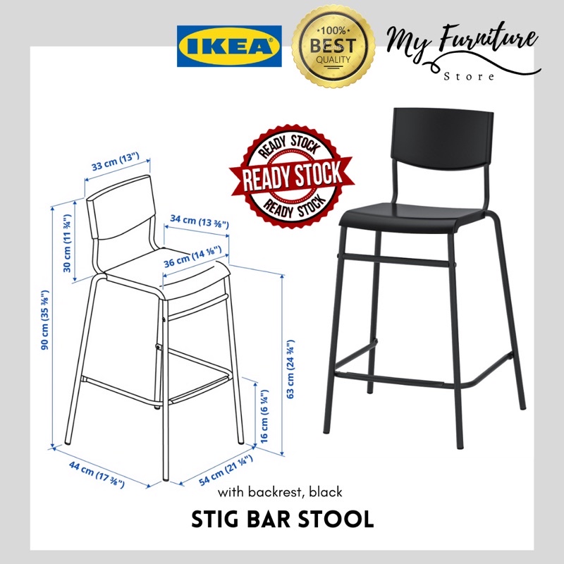 Ikea Stig Bar Stool With Backrest, Best Ikea Bar Stools