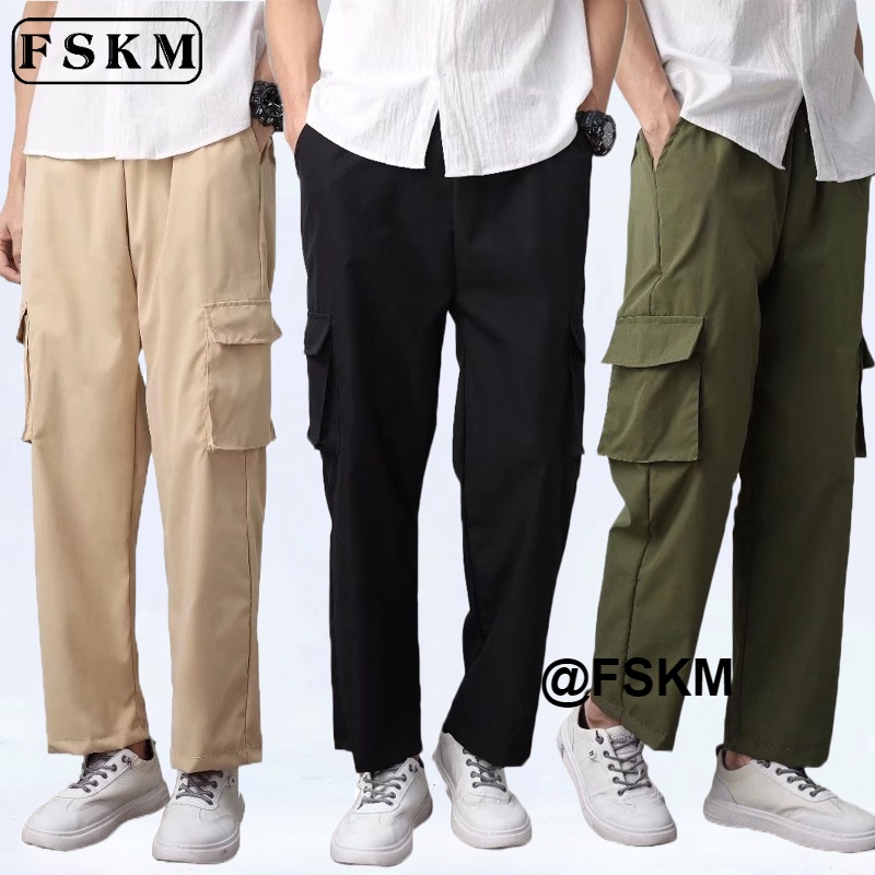 M5XL Vintage Casual Plus Size Kargo Cargo Pants Men Khakis Baggy Sport