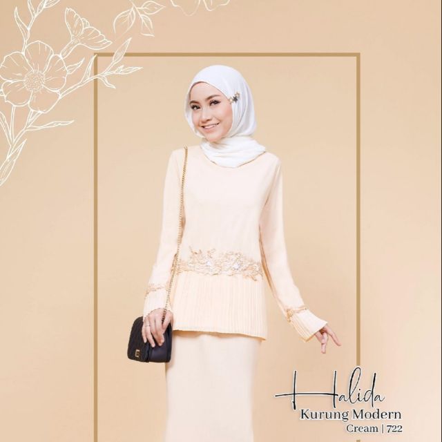 Baju Kurung Warna Cream