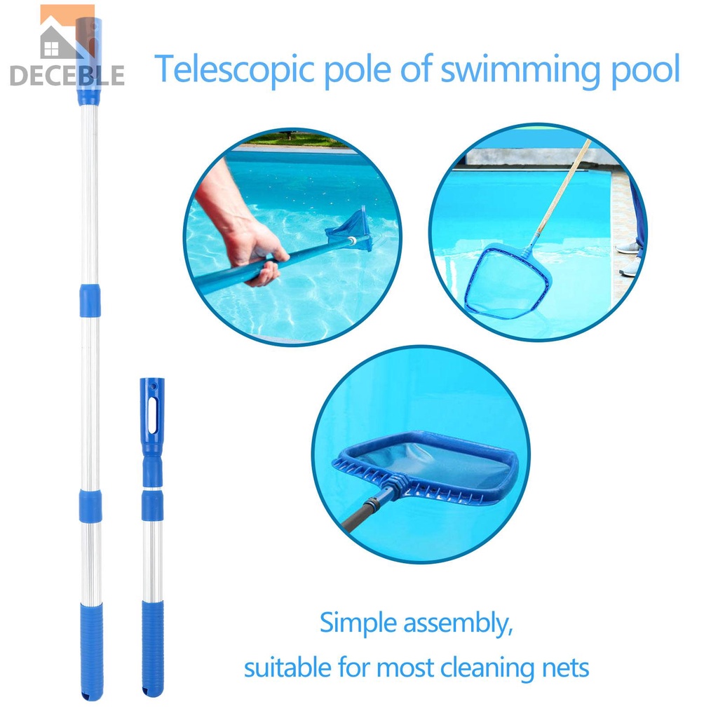 Durable Purpose Deceble Telescopic Swimming Pool Pole 3-Section Rod Skimmer Net Cleaning Quality Essential - Image 4