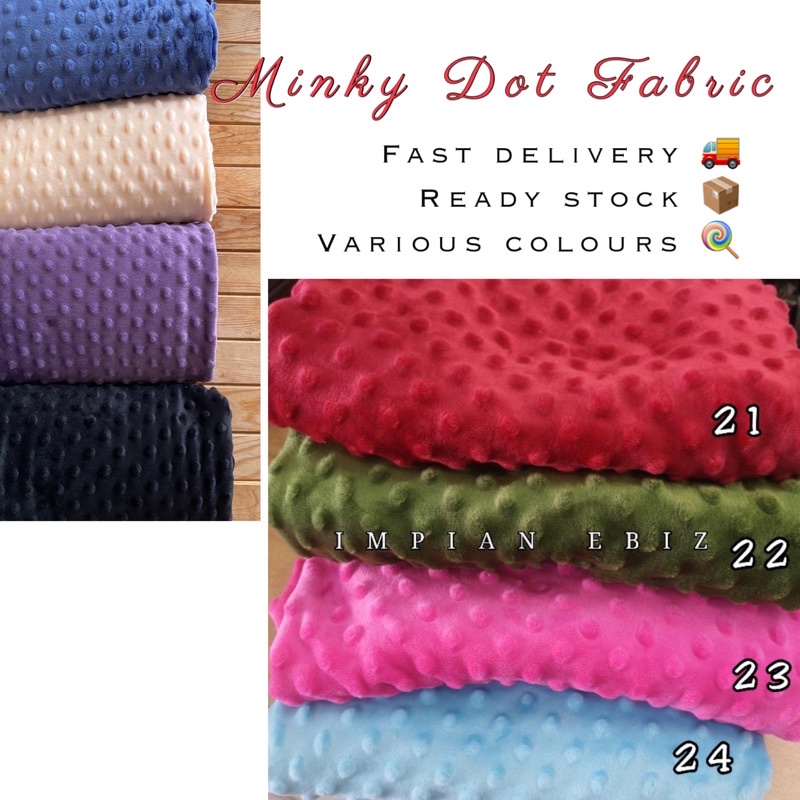 ?READY STOCK? 60"Premium Quality Minky Dot Fabric