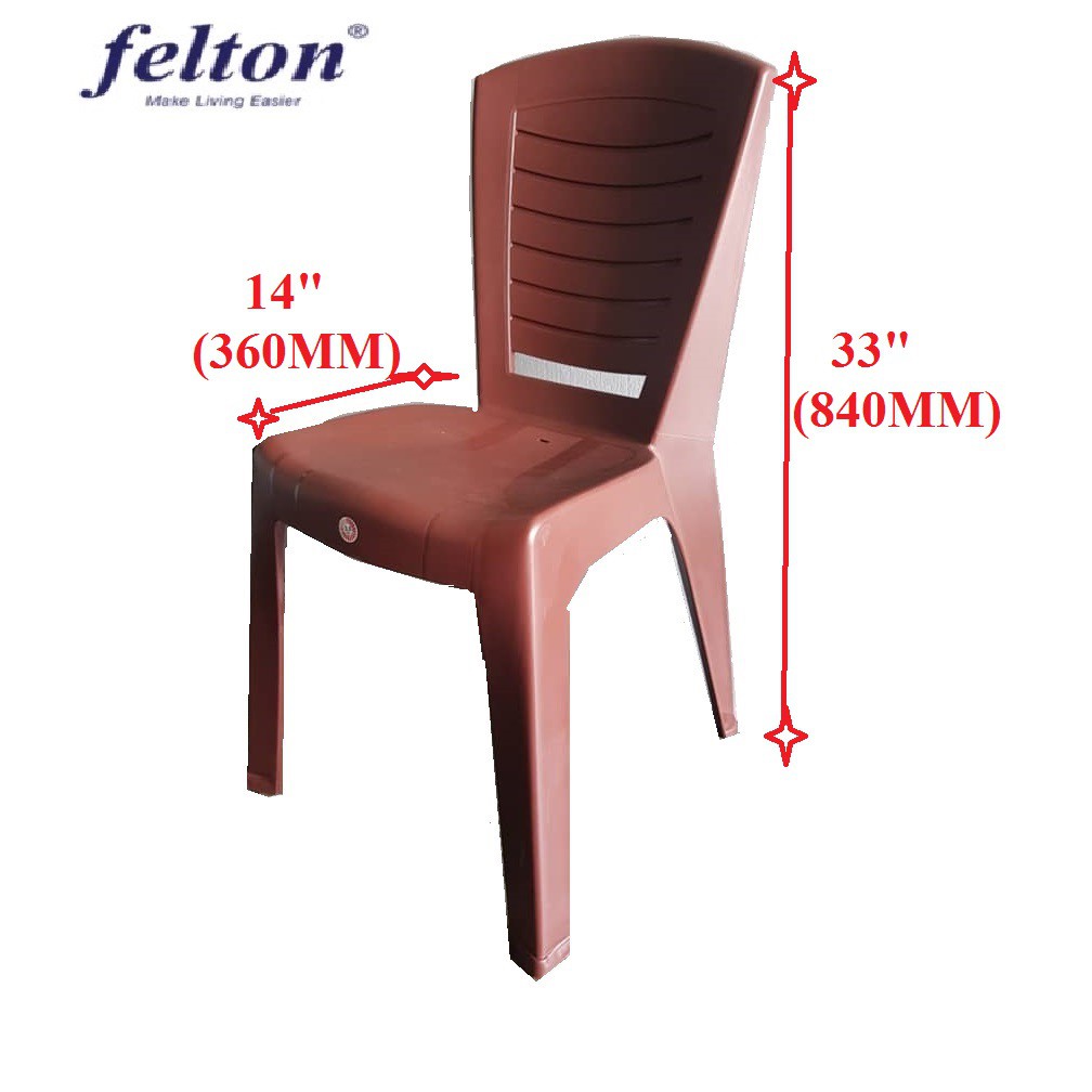 FELTON 3KG Heavy Duty Plastic Chair FCA 2295 / Kerusi Plastik Shopee Malaysia